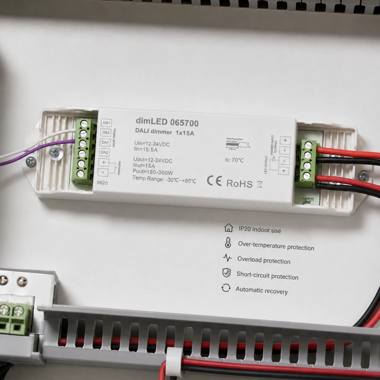 Instalace stmívače dimLED - připojení svorkovnicemi